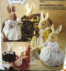 6908 SWEET 15'' VICTORIANA RABBIT DOLLS, CLOTHES PATTERN